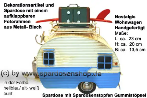 Nostalgie Wohnwagen hellblau C Nostalgie Wohnwagen hellblau C
